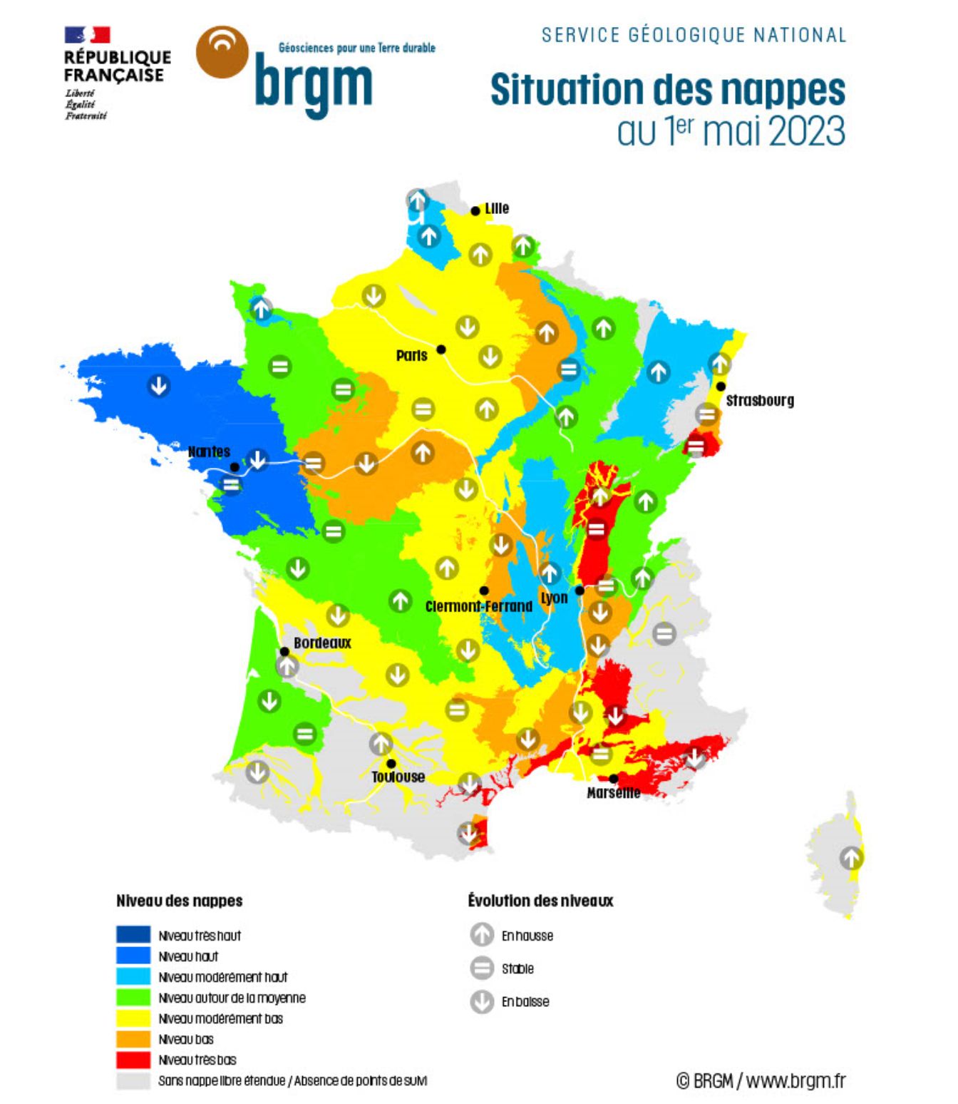 Reims La Marne Agricole Le bureau de recherche géologique et minière (BRGM) a publié le 17 mai, son bulletin de situation hydrogéologique. D’une manière globale, les pluies d’avril n’ont pas permis de recharger toutes les nappes.