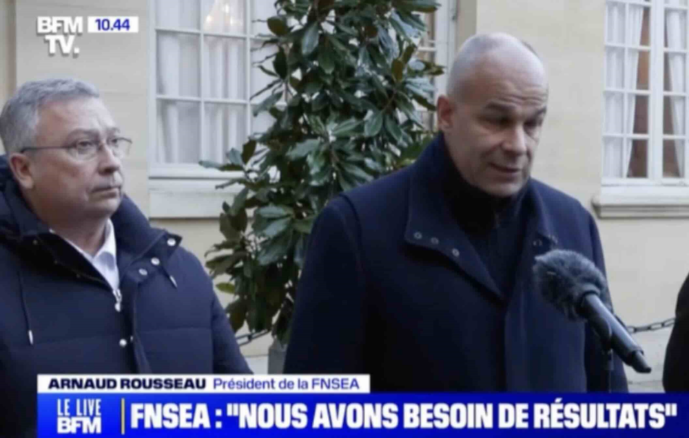 Reims La Marne Agricole FNSEA et JA à François Bayrou : « passer aux actes » Arnaud Rousseau, président de la FNSEA et Pierrick Horel, président de Jeunes Agriculteurs ont été reçus, en deux temps, le 13 janvier à l’Hôtel de Matignon pour s’entretenir avec le Premier ministre, François Bayrou. Les deux leaders syndicaux ont affiché leur volonté d’avancer sur les dossiers aujourd’hui en suspens.