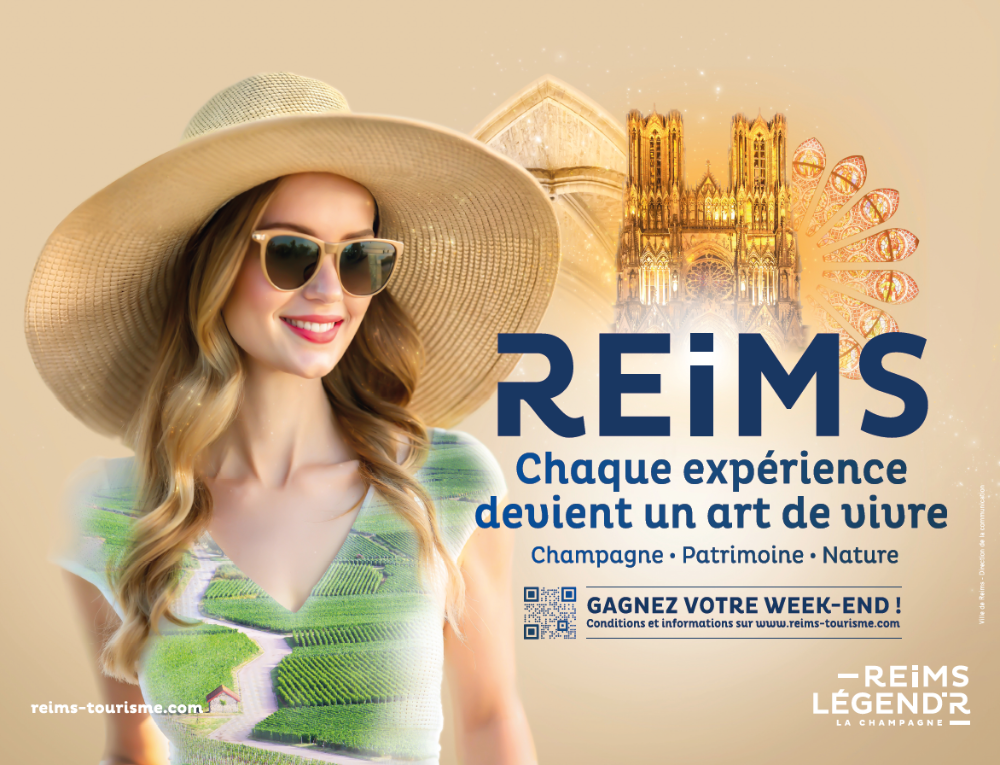 Reims La Marne Agricole Reims s'affiche dans le métro parisien « Reims, chaque expérience devient un art de vivre ». C’est le slogan qui va s’afficher dans le métro à Paris du 16 au 22 juin. Reims s'affiche à Paris avec une nouvelle campagne touristique, a-t-on appris par un communiqué. Pour séduire les Parisiens en quête d’escapades culturelles et gourmandes, le Grand Reims et la ville de Reims lancent une nouvelle campagne de communication estivale auprès du public francilien. L’objectif ? Faire connaître la cité des Sacres, son patrimoine, son cadre de vie tout en rappelant la proximité avec la capitale. En un mot, l’art de vivre version rémoise !